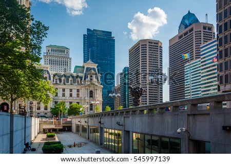 Modern buildings in the Center City of Philadelphia, Pennsylvania.
