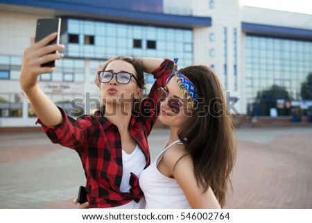 Two girls are best-friends and having fun