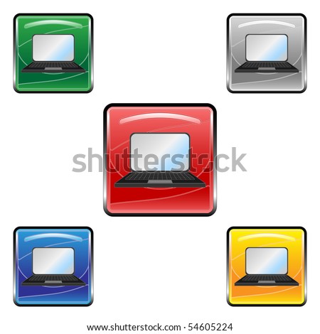 Square laptop vector buttons