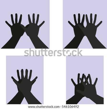 hands silhouette graphic design vector art