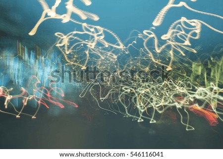 The city colors of light dancing abstract background.