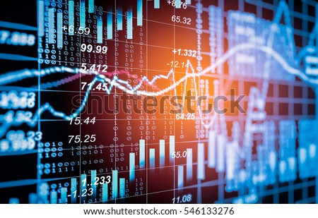 Stock market or forex trading graph and candlestick chart suitable for financial investment concept. Economy trends background for business idea and all art work design. Abstract finance background.
 Royalty-Free Stock Photo #546133276