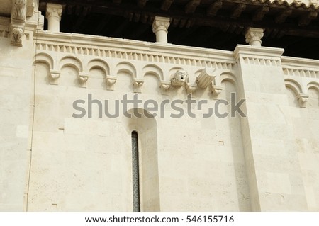Walls of the city loggia of Trogir in Croatia
