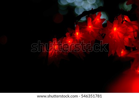  Artificial tree with colored flowers made out of LED light,selected soft focused.
