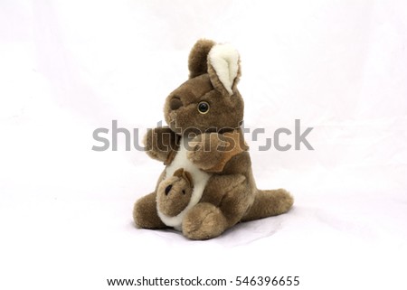 stuffed animal kangaroo toy on a white background