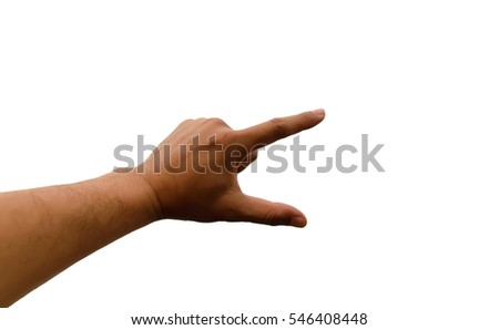 Man hand isolated on white background.Business man handshake show for success business.