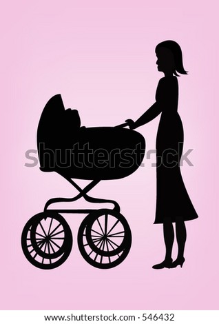 A woman pushing a pram