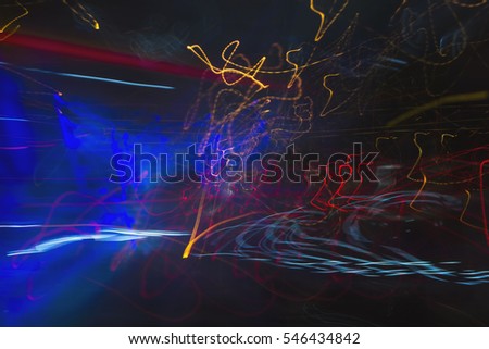 The city colors of light dancing abstract background.
