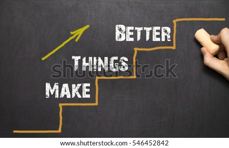 Make things better - Improvement Concept. Black background Royalty-Free Stock Photo #546452842