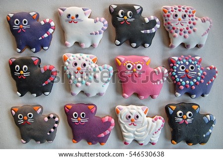 Birthday cookie decoration , cat shaped