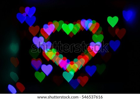 Valentine's day background with bokeh lights