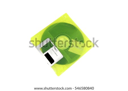 Older diskette isolated on a white background
