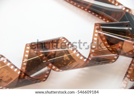 Photo film strip isolated on white background