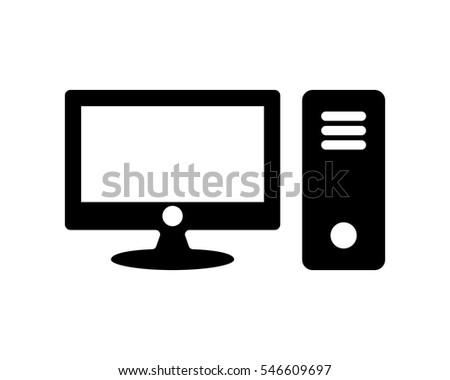 black computer silhouette technology device technology image vector icon