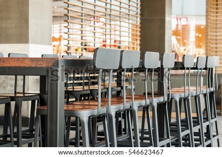 Bar chairs in modern coffee shop
