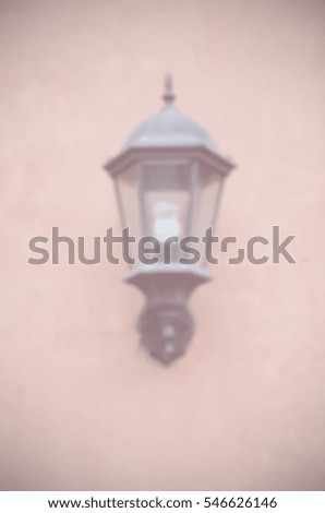 Blurred abstract background of Wall lamp