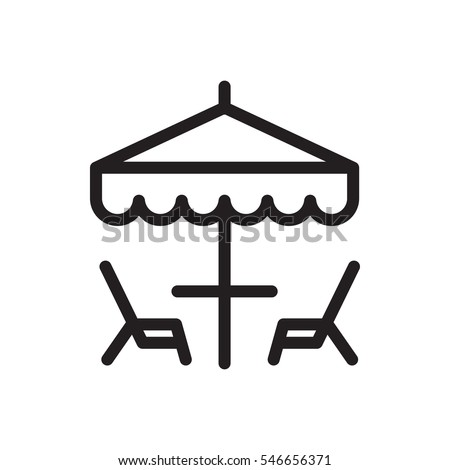 table under umbrella icon illustration isolated vector sign symbol