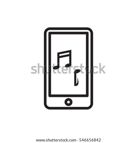mobile phone music icon illustration isolated vector sign symbol