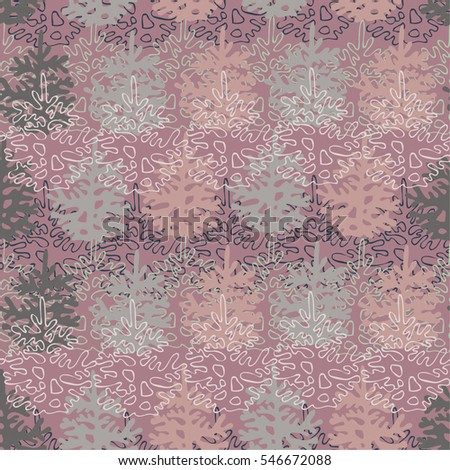 Seamless pattern with pine trees Fir forest illustration
