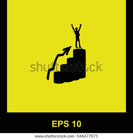 Happy businessman vector black icon. Isolated illustration. Business picture.