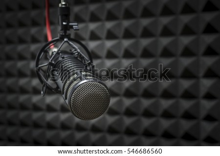 microphone in radio studio Royalty-Free Stock Photo #546686560