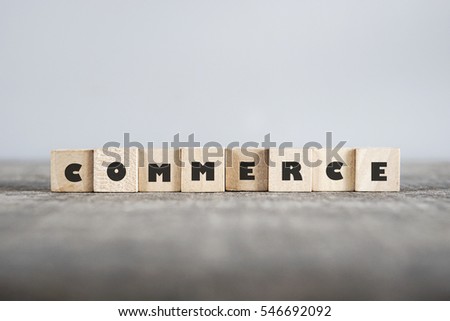 COMMERCE word made with building blocks