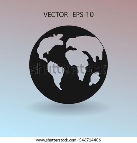 Flat icon of globe. vector illustration