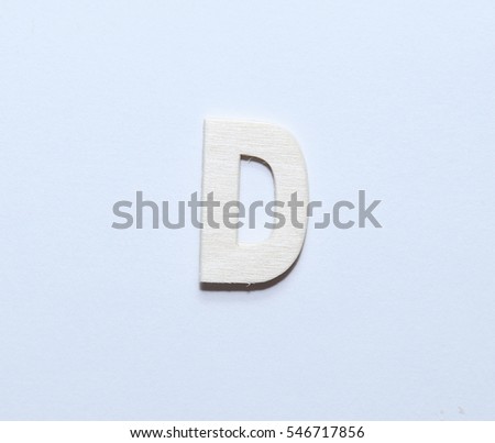 English alphabet D -  vintage wood
