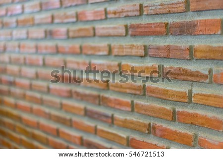 Brick wall on the side in cafe