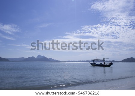 sky and boat on sea