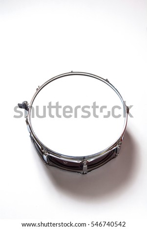 Drum and Drumsticks on white background