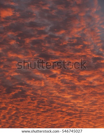 Orange sunset beautiful cloud pattern.