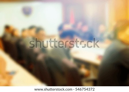 Blurred abstract background of business meeting