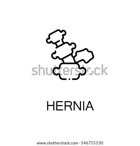 Hernia flat icon. High quality outline symbol of illness and injury for web design or mobile app. Thin line sign of hernia for design logo, visit card, etc. Outline pictogram of hernia