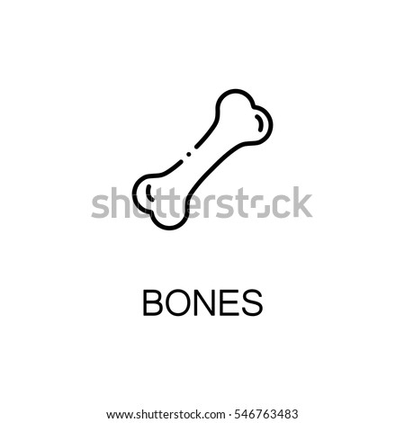 Bones flat icon. Single high quality outline symbol of human body for web design or mobile app. Thin line signs of bone for design logo, visit card, etc. Outline pictogram of bone Royalty-Free Stock Photo #546763483