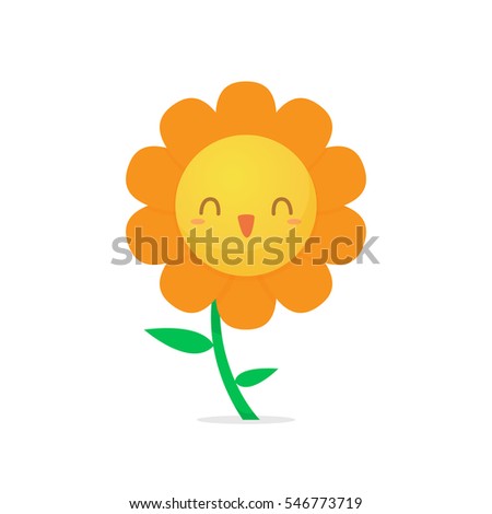 Happy flower cartoon vector