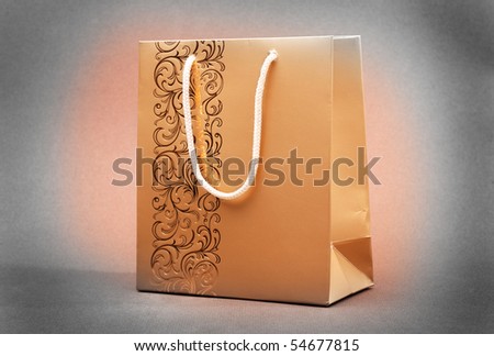 gold paper bag shopper