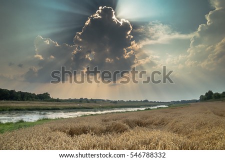 Beautiful clouds and river