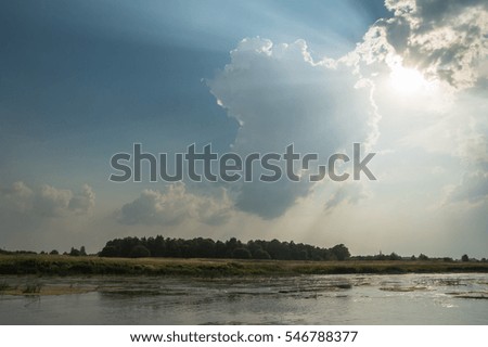 Beautiful clouds and river