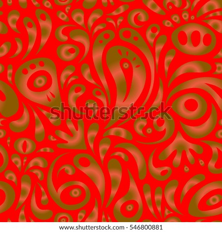 Templates for carpets, textiles, wallpaper and any surface. Vector seamless pattern of brown, red and orange ornament. Oriental, floral ornament.