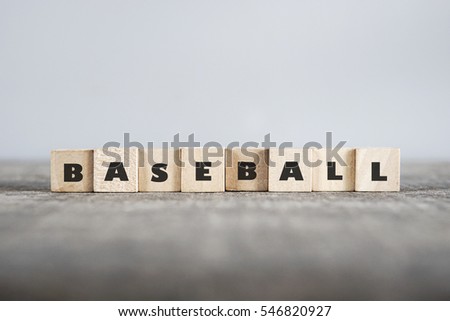 BASEBALL word made with building blocks