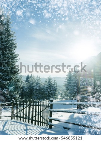 amazing winter wonderland background 