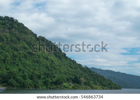 Sky with mountains at Nakornnayok province in Thailand.
