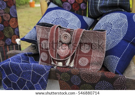 Unique fabric handbag. Unique handbag created by a dressmaker. Cotton fabric handbag.