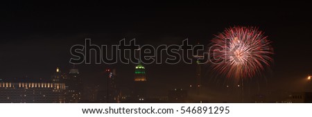 Fireworks over San Antonio on New Years Eve 2017