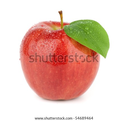 Ripe red apple on a white background Royalty-Free Stock Photo #54689464