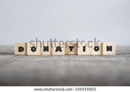 DONATION word made with building blocks