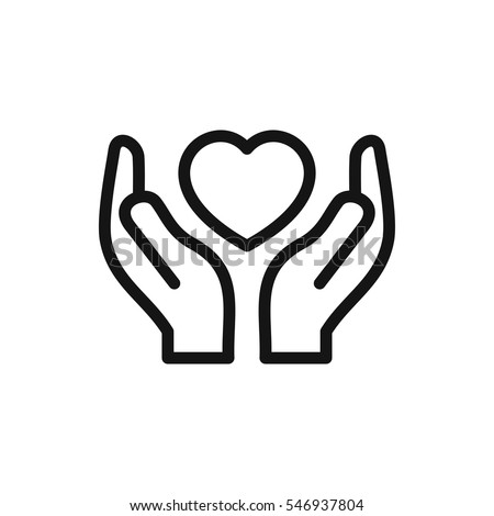 hands holding heart icon illustration isolated vector sign symbol Royalty-Free Stock Photo #546937804