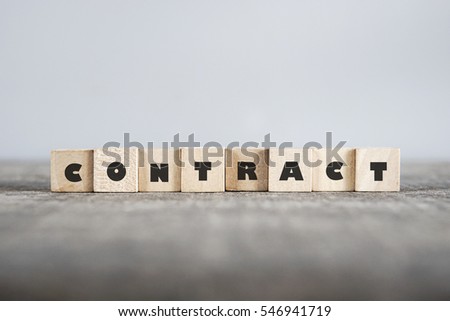 CONTRACT word made with building blocks