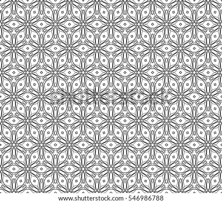 creative floral geometric pattern. seamless vector illustration. black and white color